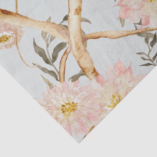 Chinoiserie Peony Bloemboom Greenery Decoupage Tissuepapier (Detail)