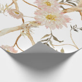 Chinoiserie Peony Floral Waterverf Blush Pink Cadeaupapier (Hoek)