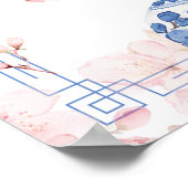 Chinoiserie Pink Cherry Blossom Welkomstbord Poster (Hoek)