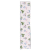 Chinoiserie Pink Christmas Table Runner Korte Tafelloper (Voorkant)