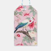 Chinoiserie Pink Floral Egret Cadeaulabel (Achterkant)