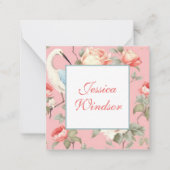 Chinoiserie Pink Floral Gret Gift Enclosure Notitiekaartje (Voorkant)