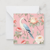 Chinoiserie Pink Floral Gret Gift Enclosure Notitiekaartje (Achterkant)