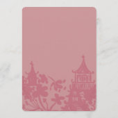 Chinoiserie Pink Floral Wedding  Kaart (Achterkant)
