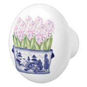 Chinoiserie Pink Hyacinths Keramische Knop (Rechts)