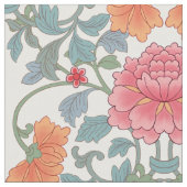 Chinoiserie | Pink Peonies Floral Pattern Stof (Close Up)