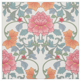 Chinoiserie | Pink Peonies Floral Pattern Stof