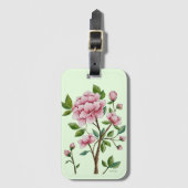 Chinoiserie Pink Peony Bagagelabel (Voorkant (verticaal))