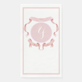 Chinoiserie Pink Ribbons Logo Crest Servet (Voorkant)
