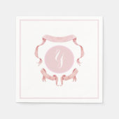 Chinoiserie Pink Ribbons Logo Crest Servet (Voorkant)