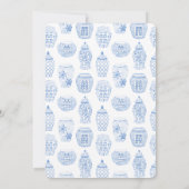 Chinoiserie Pink Wedding Rehearsal Welkom Dinner Kaart (Achterkant)