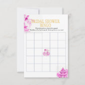 Chinoiserie Pink Willow Bridal Shower Bingo game Kaart (Voorkant)
