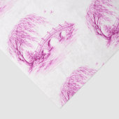 Chinoiserie Pink Willow Water Bridge Tissuepapier (Detail)