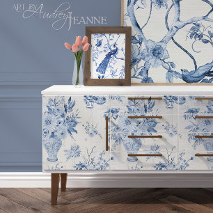 Chinoiserie Pioen Bloemenvazen Bloem Decoupage Tissuepapier