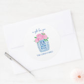 Chinoiserie Pioen Cadeausticker Ronde Sticker (Envelop)