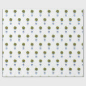 Chinoiserie Pottery Oranje Topiary Tree Blue Gift Cadeaupapier (Vlak)