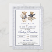 Chinoiserie Preppy Ralph Polo Bear Gender Reveal  Kaart (Voorkant)