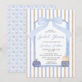Chinoiserie Pumpkin & Blue Bow Fall Bridal Shower Kaart (Voorkant / Achterkant)