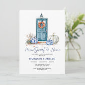 Chinoiserie Pumpkin Home Sweet Home Housewarming Kaart (Staand voorkant)