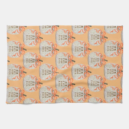Chinoiserie Pumpkin Tea Towel Theedoek (Horizontaal)