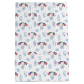 Chinoiserie Red White Blue Wedding Party Dank je Medium Cadeauzakje (Achterkant)