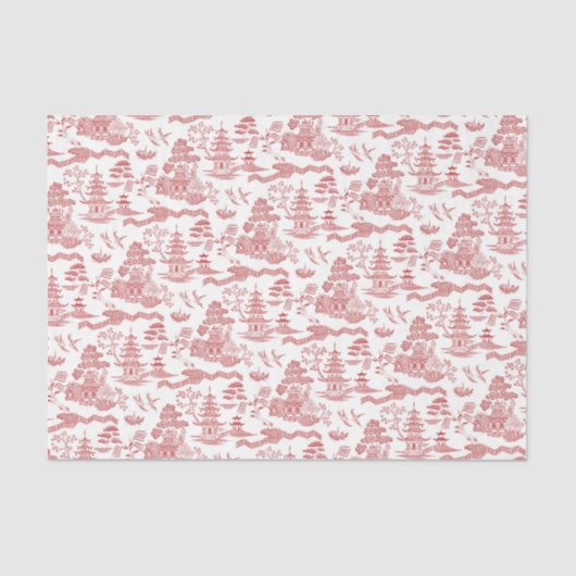 Chinoiserie Red Willow-deportpapier Tissuepapier (Voorkant)