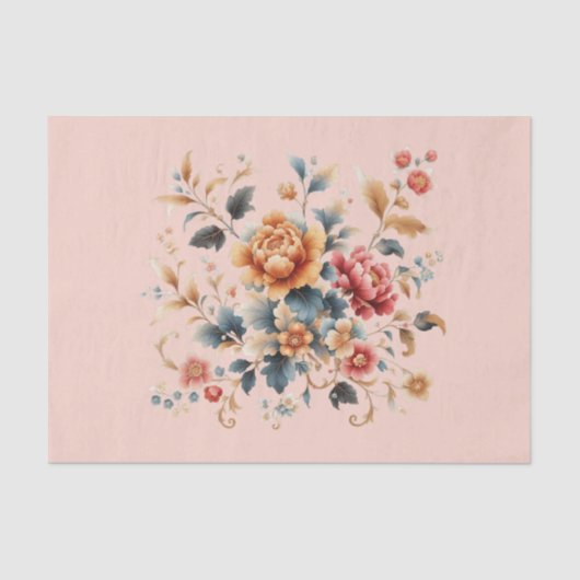 Chinoiserie Rich Floral Tissuepapier (Voorkant)