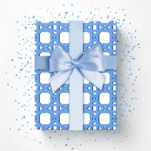 Chinoiserie Rietwerk in Blauw Cadeaupapier