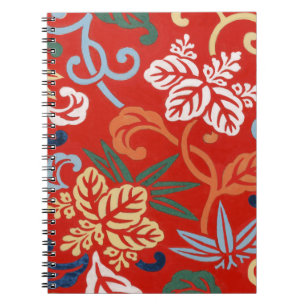 Chinoiserie Rode Hawaïaanse Bloemen Japanse Kimono Notitieboek