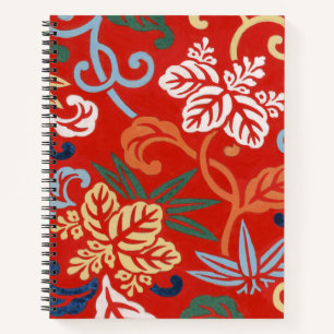 Chinoiserie Rode Hawaïaanse Bloemen Japanse Kimono Notitieboek