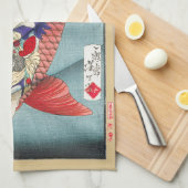 Chinoiserie Rode Koi Karper & Heldhaftige Jongen P Theedoek (Quarter Fold)