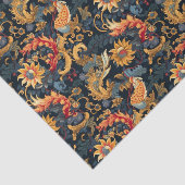 Chinoiserie Rood Geel Blauw Patroon Decoupage Tissuepapier (Detail)