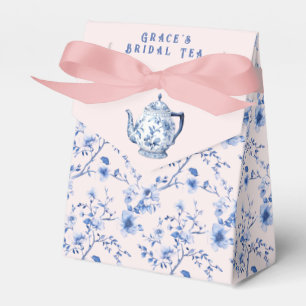 Chinoiserie Roze & Blauwe Bruids Thee Bedankdoosjes