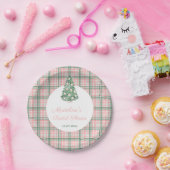 Chinoiserie Roze Groene Kerstmis Bruiloft Douche Papieren Bordje (Feest)