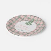 Chinoiserie Roze Groene Kerstmis Bruiloft Douche Papieren Bordje (Gekanteld)