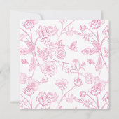 Chinoiserie Roze Victoriaans Bloemen Huwelijk Kaart (Achterkant)