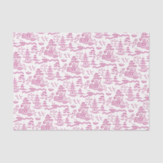 Chinoiserie Roze Willow - ontgiftepapier Tissuepapier (Voorkant)