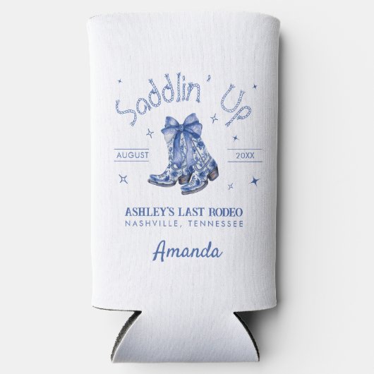 Chinoiserie Saddlin' Up Bachelorette Party Seltzer Blikjeskoeler (Voorkant)