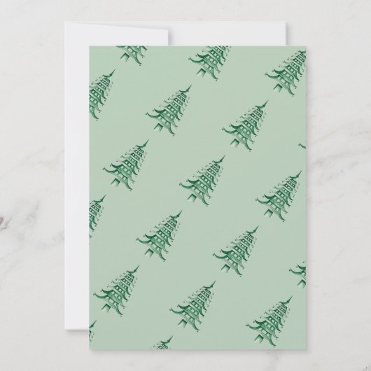 Chinoiserie Sage Green Pagoda Kerstuitnodiging Kaart (Achterkant)