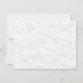 Chinoiserie Sage Green Peony RSVP kaarten (Achterkant)