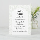 Chinoiserie Sage Green Peony Save The Date (Staand voorkant)