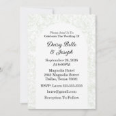 Chinoiserie Sage Green Peony Wedding Invitation Kaart (Voorkant)