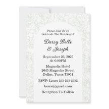 Chinoiserie Sage Green Peony Wedding Invitation