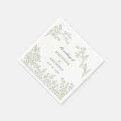 Chinoiserie Sage Groene Bloem Bruiloft Servetten (Hoek)