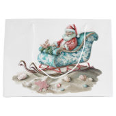 Chinoiserie Santa Sleigh op het strand Groot Cadeauzakje (Voorkant)