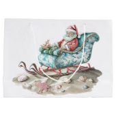 Chinoiserie Santa Sleigh op het strand Groot Cadeauzakje (Achterkant)