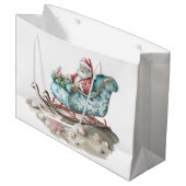 Chinoiserie Santa Sleigh op het strand Groot Cadeauzakje (Voorkant Gekanteld)