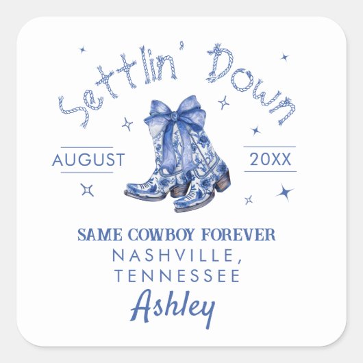 Chinoiserie Settlin' Down Meisjesuitjeugdfeestje Vierkante Sticker (Voorkant)