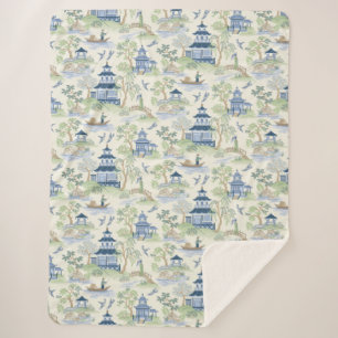 Chinoiserie Sherpa Deken