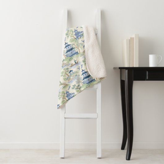 Chinoiserie Sherpa Deken (In situ)